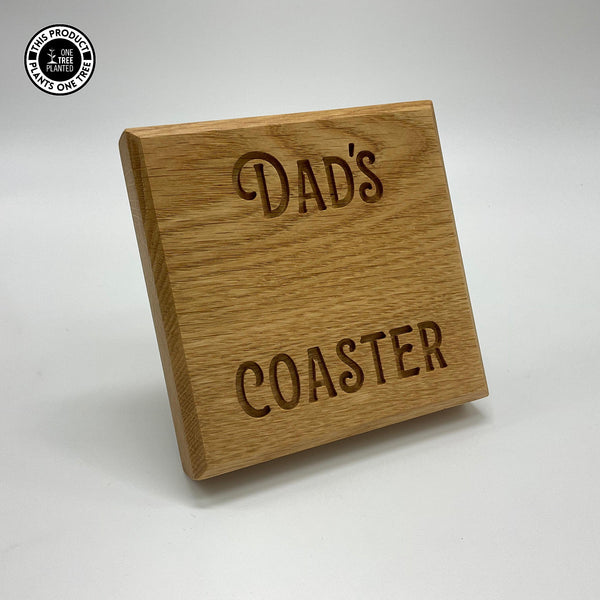 Dad's Coaster - Oak-Coaster-Rustic Fox LTD-Rustic Fox LTD