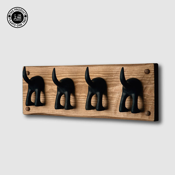 Dog Coat Hook (Four) Black-Dog Lead Hook-Rustic Fox LTD-Rustic Fox LTD