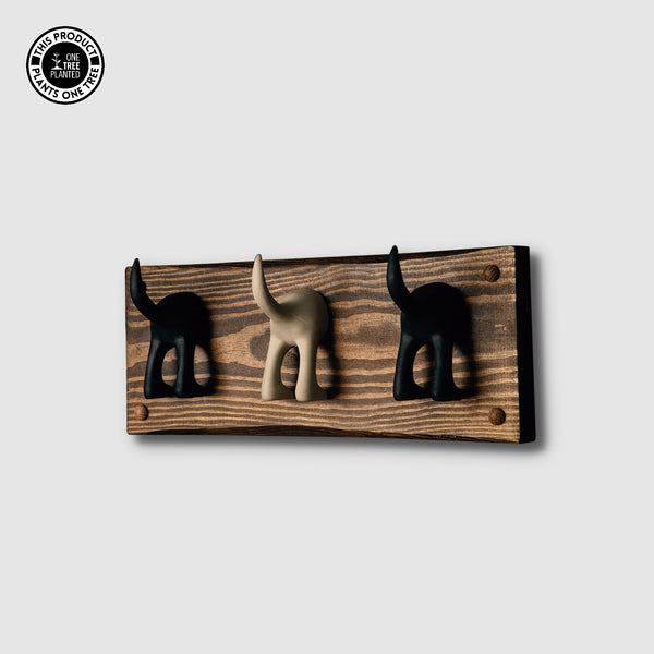 Dog Coat Hook (Three) - Black & Beige-Dog Lead Hook-Rustic Fox LTD-Rustic Fox LTD