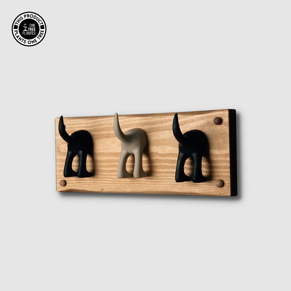 Dog Coat Hook (Three) - Black & Beige-Dog Lead Hook-Rustic Fox LTD-Rustic Fox LTD