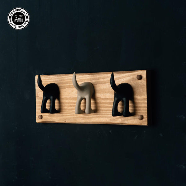 Dog Coat Hook (Three) - Black & Beige-Dog Lead Hook-Rustic Fox LTD-Rustic Fox LTD