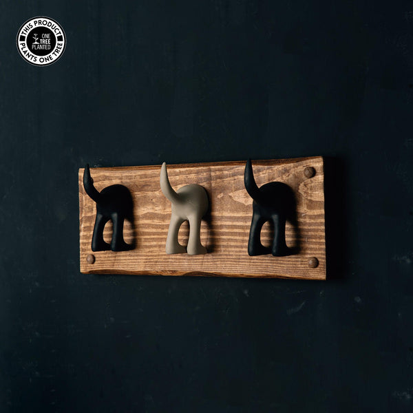 Dog Coat Hook (Three) - Black & Beige-Dog Lead Hook-Rustic Fox LTD-Rustic Fox LTD