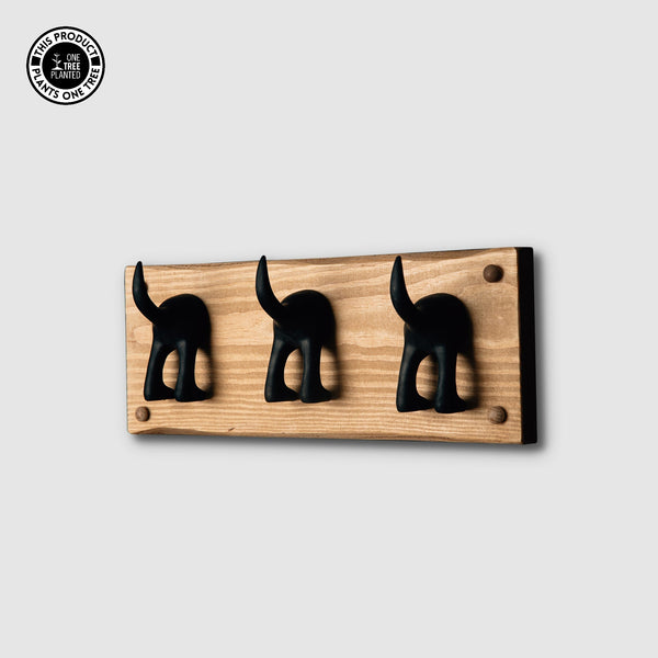 Dog Coat Hook (Three) - Black-Dog Lead Hook-Rustic Fox LTD-Rustic Fox LTD