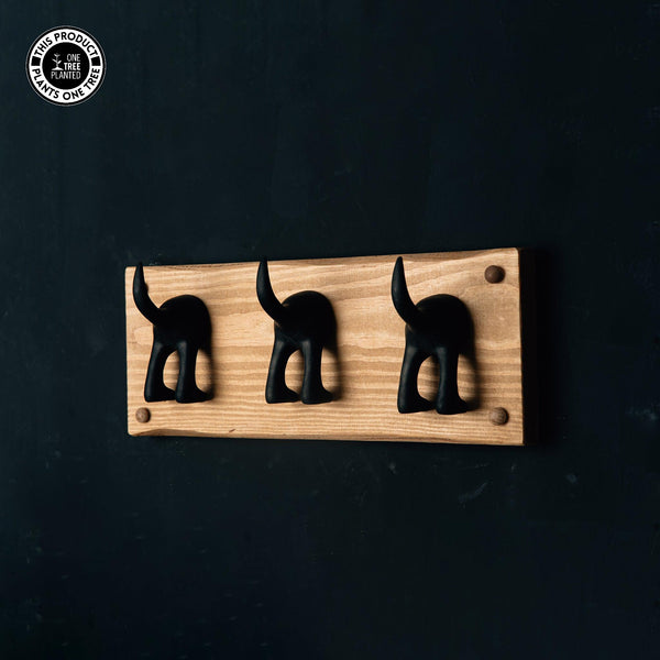 Dog Coat Hook (Three) - Black-Dog Lead Hook-Rustic Fox LTD-Rustic Fox LTD