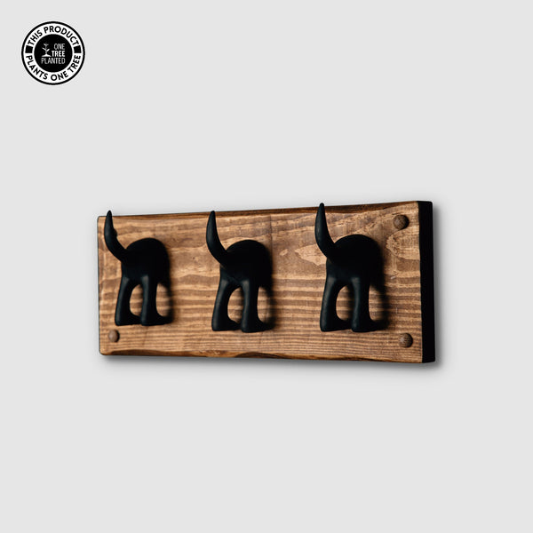 Dog Coat Hook (Three) - Black-Dog Lead Hook-Rustic Fox LTD-Rustic Fox LTD