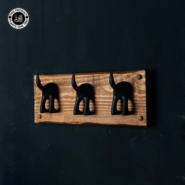 Dog Coat Hook (Three) - Black-Dog Lead Hook-Rustic Fox LTD-Rustic Fox LTD