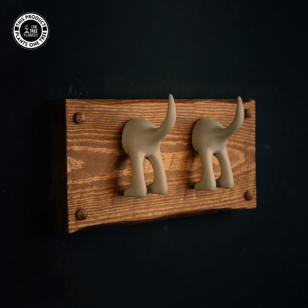 Dog Coat Hook (Two) - Beige-Dog Lead Hook-Rustic Fox LTD-Rustic Fox LTD