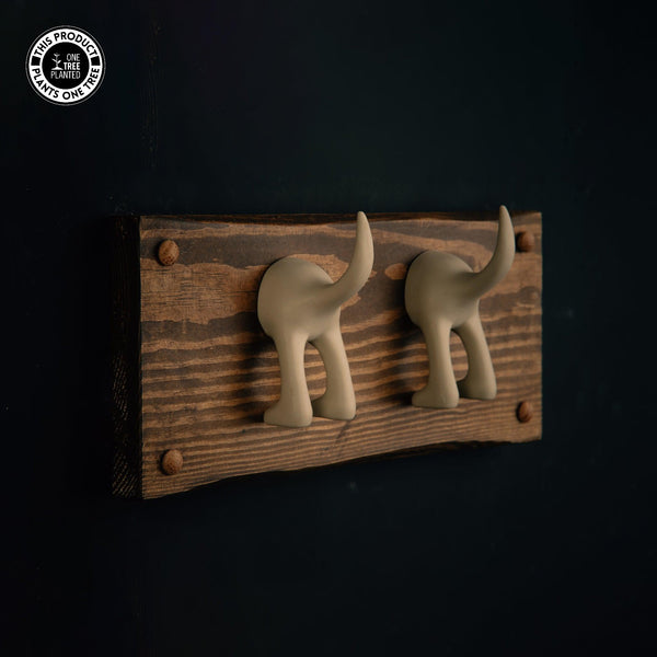 Dog Coat Hook (Two) - Beige-Dog Lead Hook-Rustic Fox LTD-Rustic Fox LTD