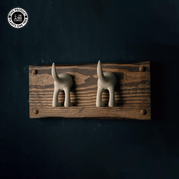 Dog Coat Hook (Two) - Beige-Dog Lead Hook-Rustic Fox LTD-Rustic Fox LTD