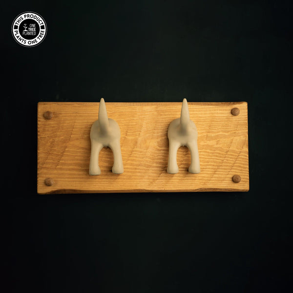 Dog Coat Hook (Two) - Beige-Dog Lead Hook-Rustic Fox LTD-Rustic Fox LTD