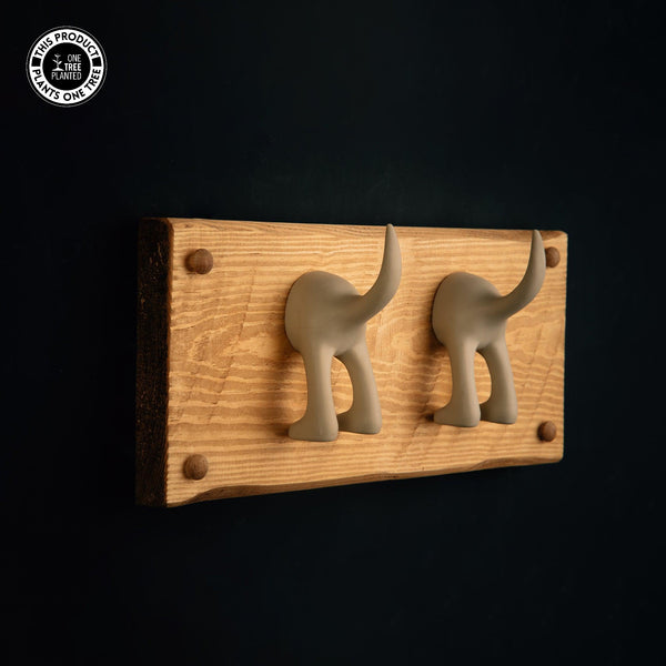 Dog Coat Hook (Two) - Beige-Dog Lead Hook-Rustic Fox LTD-Rustic Fox LTD