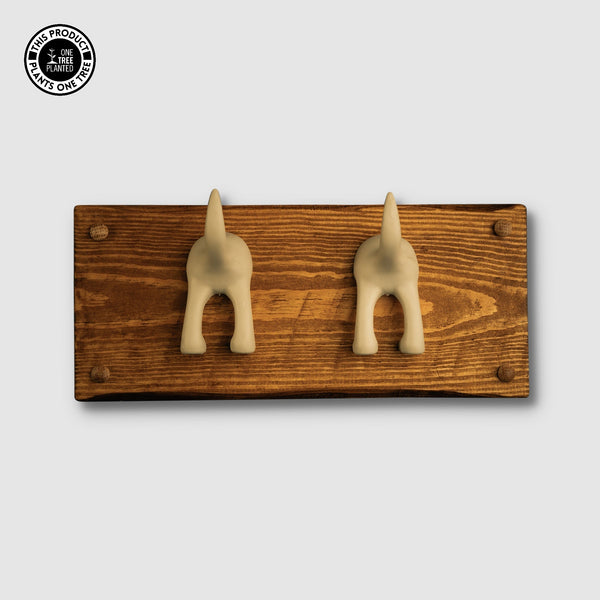 Dog Coat Hook (Two) - Beige-Dog Lead Hook-Rustic Fox LTD-Rustic Fox LTD