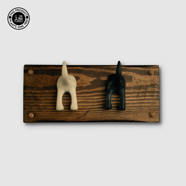 Dog Coat Hook (Two) - Black & Beige-Dog Lead Hook-Rustic Fox LTD-Rustic Fox LTD