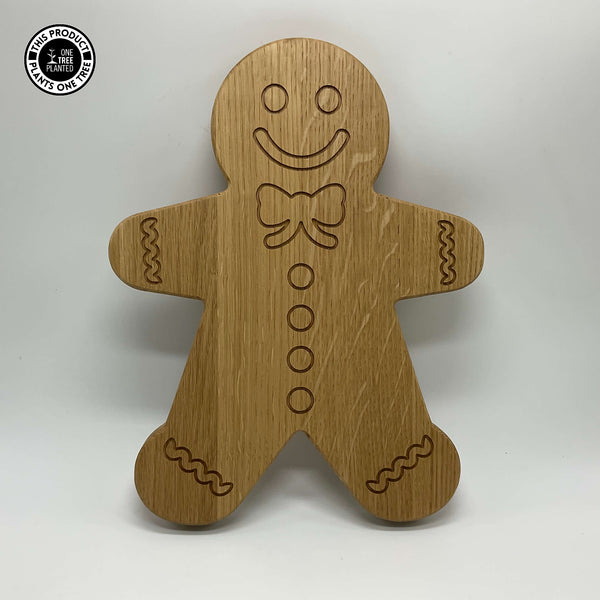 Gingerbread Man Solid Oak Board-Serving Board-Rustic Fox LTD-Rustic Fox LTD