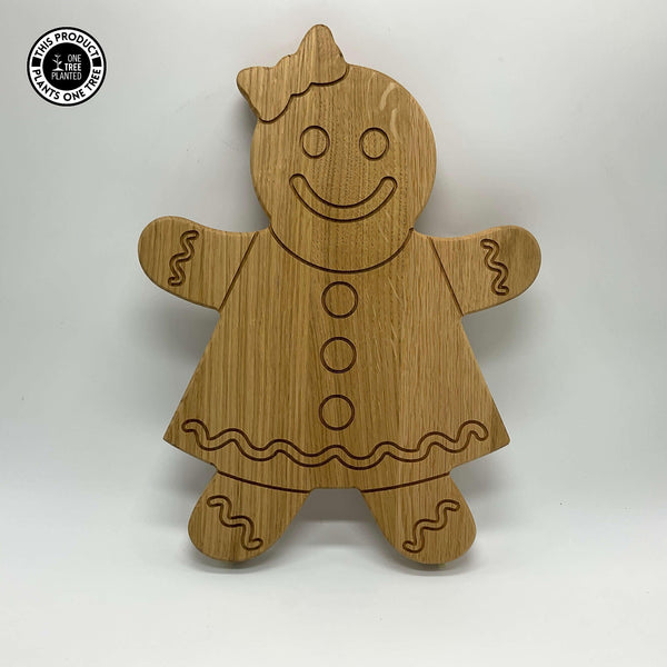Gingerbread Lady Solid Oak Board-Serving Board-Rustic Fox LTD-Rustic Fox LTD