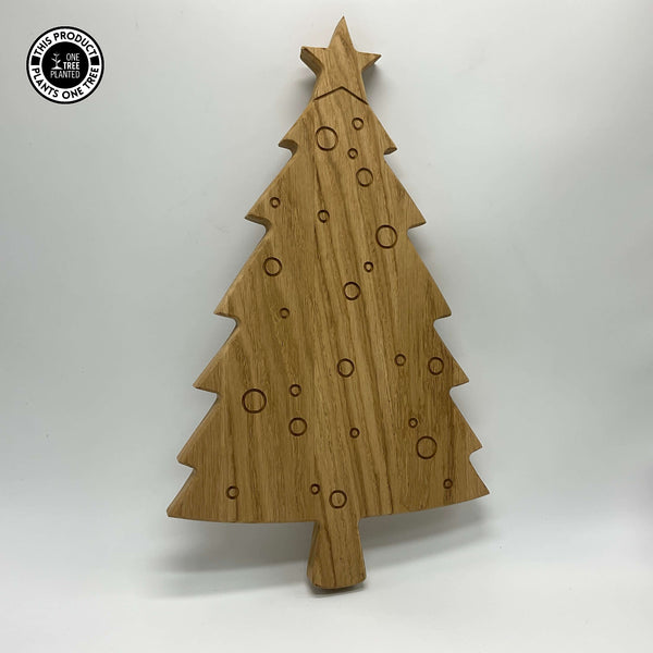 Christmas Tree Solid Oak Board-Serving Board-Rustic Fox LTD-Rustic Fox LTD