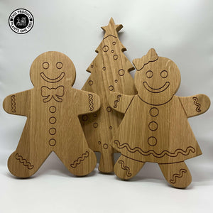 Set of 3 Christmas Solid Oak Boards-Serving Board-Rustic Fox LTD-Rustic Fox LTD