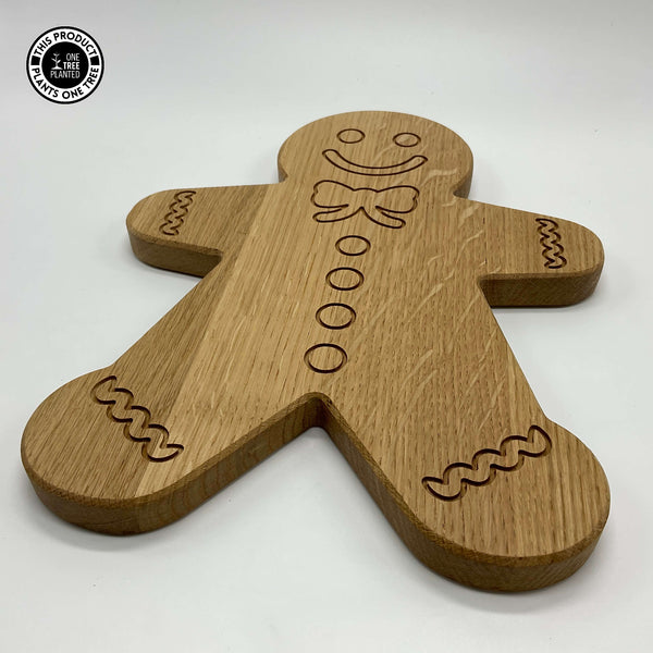 Gingerbread Man Solid Oak Board-Serving Board-Rustic Fox LTD-Rustic Fox LTD