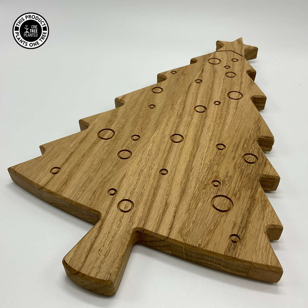 Christmas Tree Solid Oak Board-Serving Board-Rustic Fox LTD-Rustic Fox LTD