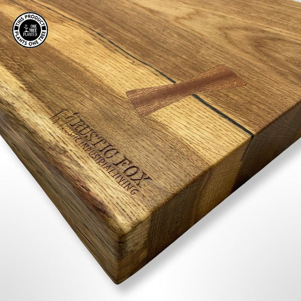 Solid Oak Chopping Board #3-Chopping Board-Rustic Fox LTD-Rustic Fox LTD