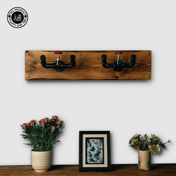 Industrial Valve Coat Hook-Coat Hook-Rustic Fox LTD-Dark Oak-Rustic Fox LTD