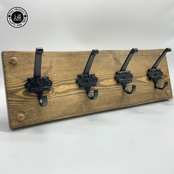 'Made in Yorkshire' Coat Hook (Four) - Black-Coat Hook-Rustic Fox LTD-Jacobean-Rustic Fox LTD