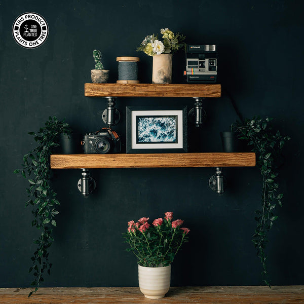 Rustic Industrial Shelf - Aged Silver T Brackets-Rustic Shelving-Rustic Fox LTD-Rustic Fox LTD