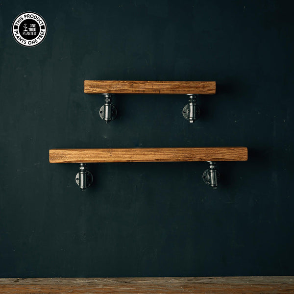 Rustic Industrial Shelf - Aged Silver T Brackets-Rustic Shelving-Rustic Fox LTD-Rustic Fox LTD