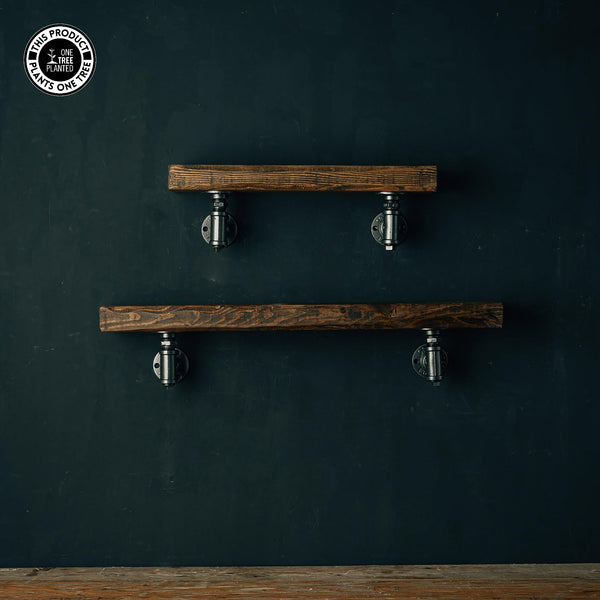 Rustic Industrial Shelf - Aged Silver T Brackets-Rustic Shelving-Rustic Fox LTD-Rustic Fox LTD