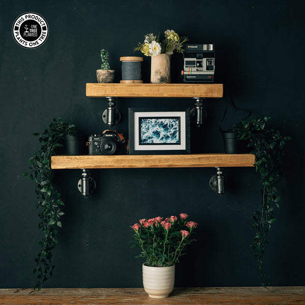 Rustic Industrial Shelf - Aged Silver T Brackets-Rustic Shelving-Rustic Fox LTD-Rustic Fox LTD