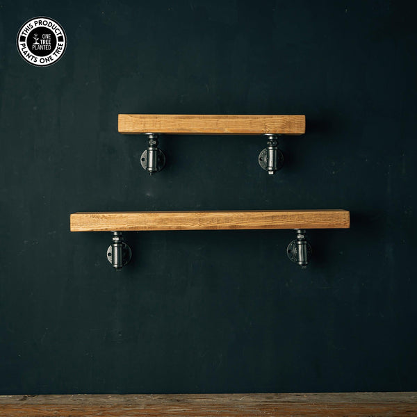 Rustic Industrial Shelf - Aged Silver T Brackets-Rustic Shelving-Rustic Fox LTD-Rustic Fox LTD