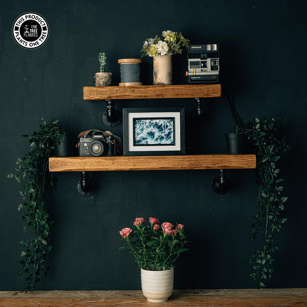 Rustic Industrial Shelf - Black Elbow Brackets-Rustic Shelving-Rustic Fox LTD-Rustic Fox LTD