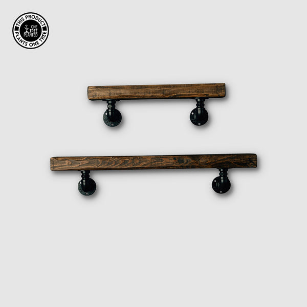 Rustic Industrial Shelf - Black Elbow Brackets-Rustic Shelving-Rustic Fox LTD-Rustic Fox LTD