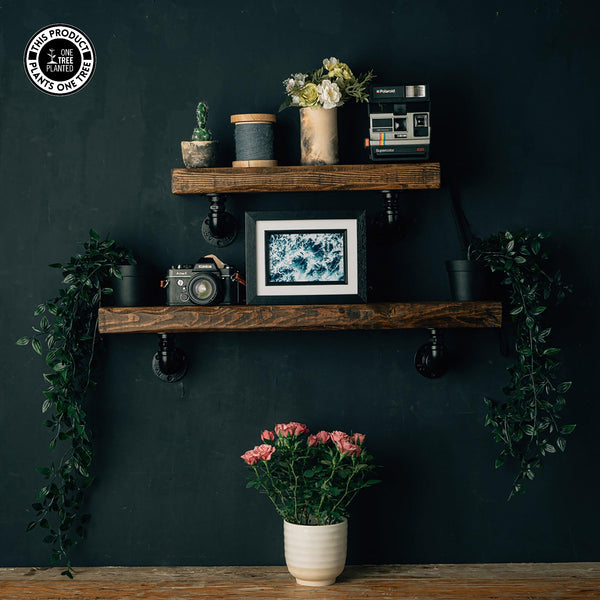 Rustic Industrial Shelf - Black Elbow Brackets-Rustic Shelving-Rustic Fox LTD-Rustic Fox LTD