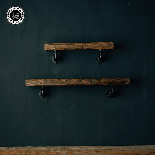 Rustic Industrial Shelf - Black Elbow Brackets-Rustic Shelving-Rustic Fox LTD-Rustic Fox LTD