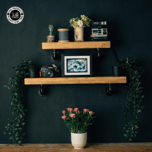 Rustic Industrial Shelf - Black Elbow Brackets-Rustic Shelving-Rustic Fox LTD-Rustic Fox LTD