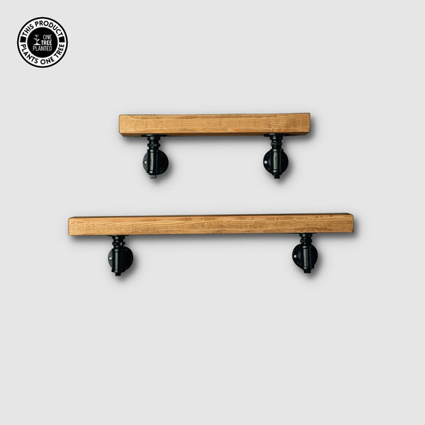 Rustic Industrial Shelf - Black T Brackets-Rustic Shelving-Rustic Fox LTD-Rustic Fox LTD