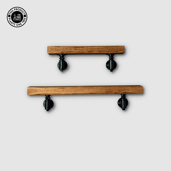 Rustic Industrial Shelf - Black T Brackets-Rustic Shelving-Rustic Fox LTD-Rustic Fox LTD