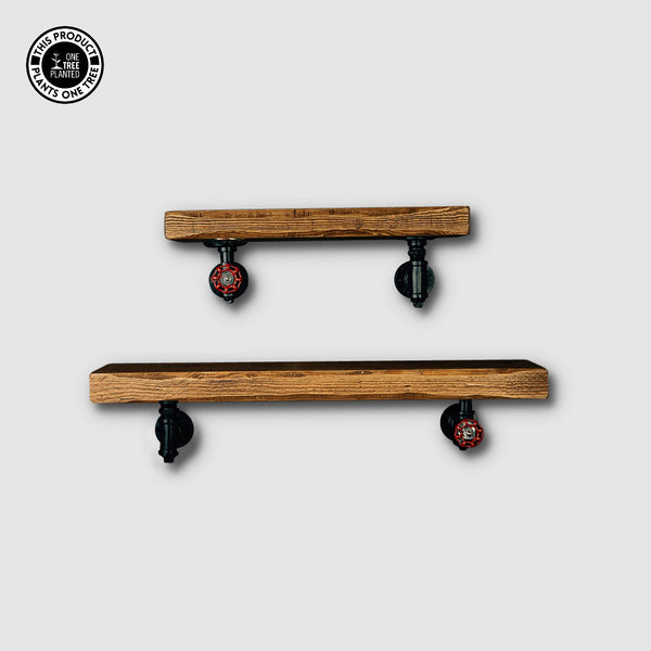 Rustic Industrial Shelf - Black Valve Brackets-Rustic Shelving-Rustic Fox LTD-Rustic Fox LTD