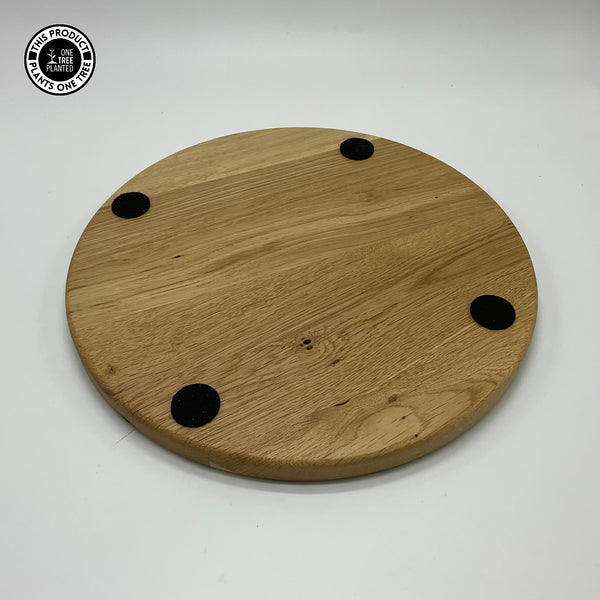 Solid Oak Christmas Eve Board - Circular 'A Little Christmas Treat'-Christmas Eve Board-Rustic Fox LTD-Rustic Fox LTD