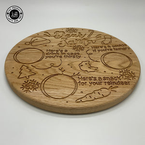 Solid Oak Christmas Eve Board - Circular 'Dear Santa'-Christmas Eve Board-Rustic Fox LTD-Rustic Fox LTD