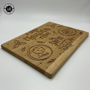 Solid Oak Christmas Eve Board - Rectangular 'A Little Christmas Treat'-Christmas Eve Board-Rustic Fox LTD-Rustic Fox LTD