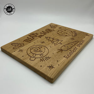 Solid Oak Christmas Eve Board - Rectangular 'Treats For Santa'-Christmas Eve Board-Rustic Fox LTD-Rustic Fox LTD