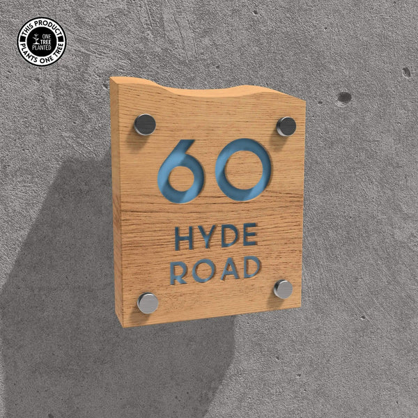Solid Oak House Sign, Font 1, Epoxy Resin Infill-Oak House Sign-Rustic Fox LTD-Rustic Fox LTD
