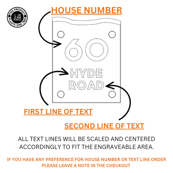 Solid Oak House Sign, Font 1, No Infill-Oak House Sign-Rustic Fox LTD-Rustic Fox LTD