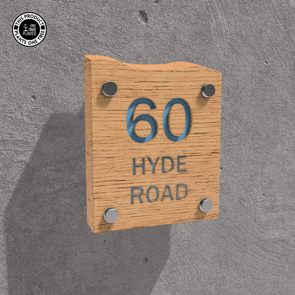 Solid Oak House Sign, Font 2, Epoxy Resin Infill-Oak House Sign-Rustic Fox LTD-Rustic Fox LTD